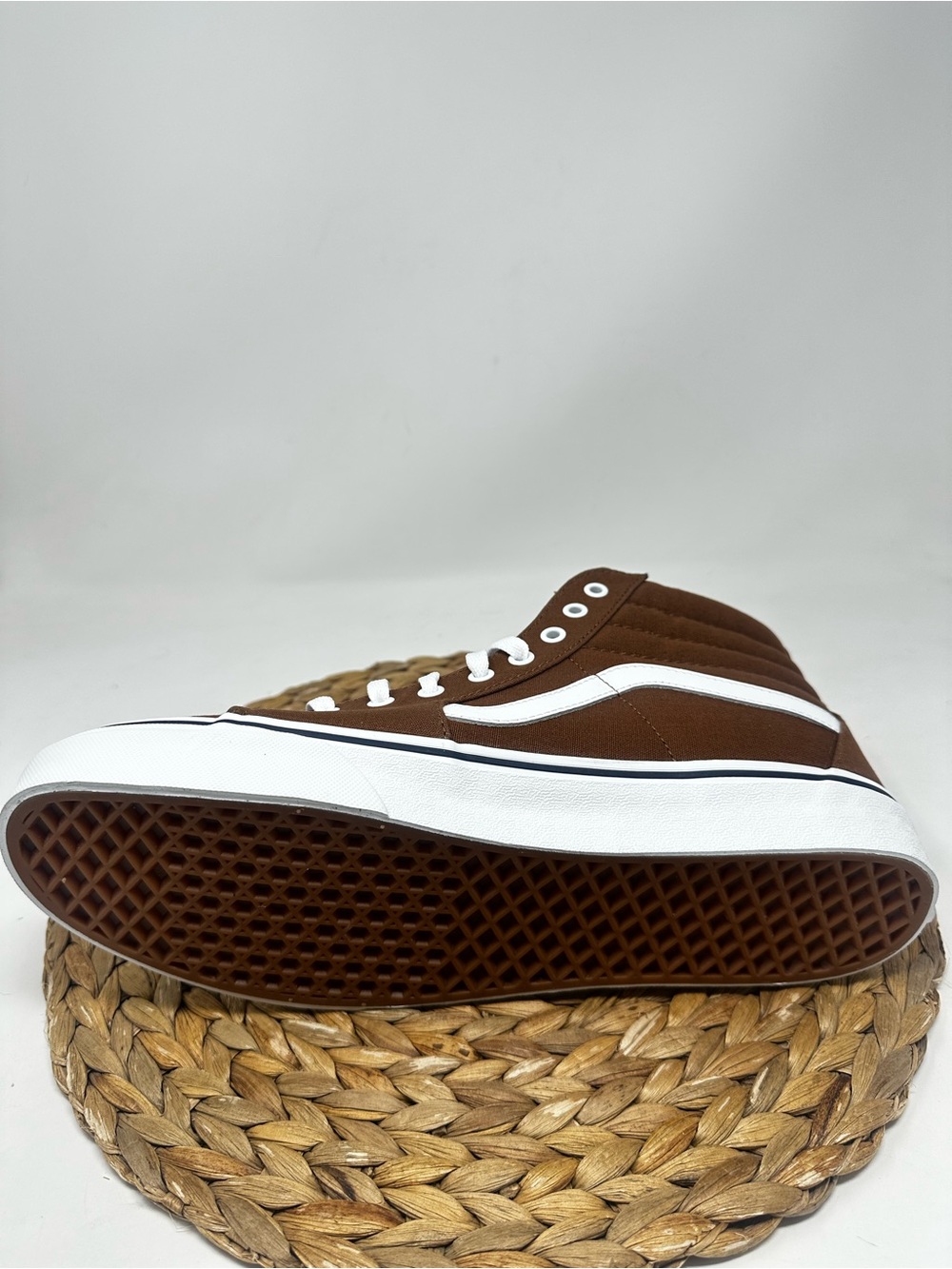 Vans Sk8-Hi Sneakers Chocolate Brown White Size 11.5 Men's - Picture 3 of 9